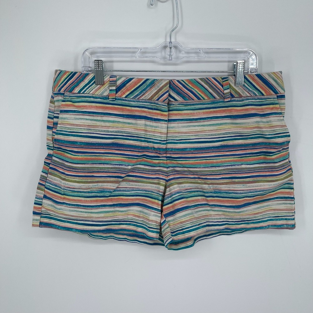 Ann Taylor LOFT Women's Multicolor Striped Original Chino Shorts Size 14